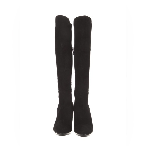 NWT Elegant AQUATALIA Black Suede Knee High Ladies Size US 8.5 Heeled Boots - Picture 2 of 4